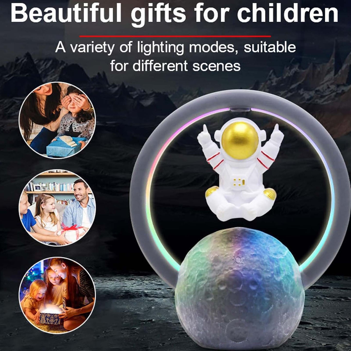 Magnetic Levitation Astronaut Bluetooth Speaker RGB Light Stereo Sound