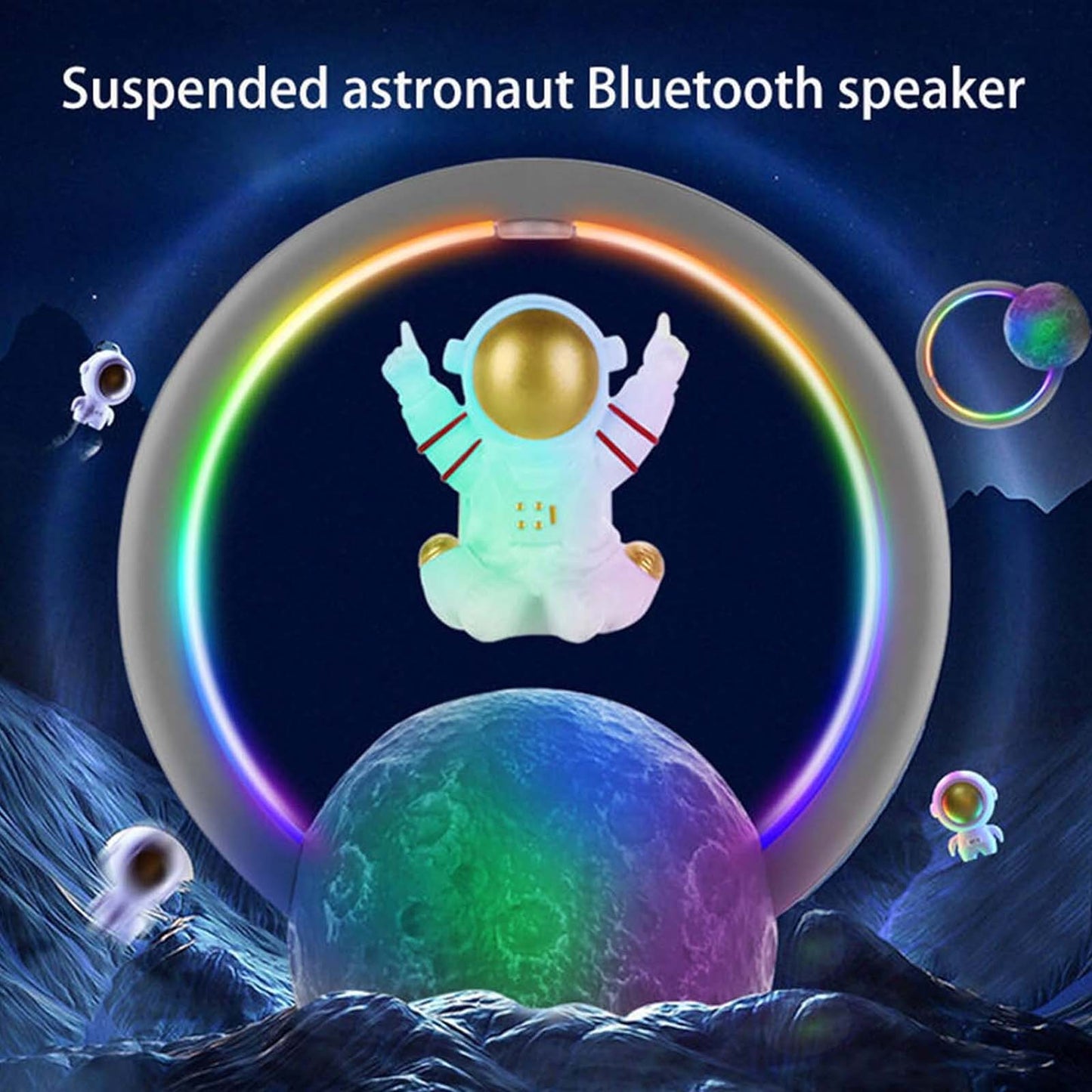 Magnetic Levitation Astronaut Bluetooth Speaker RGB Light Stereo Sound