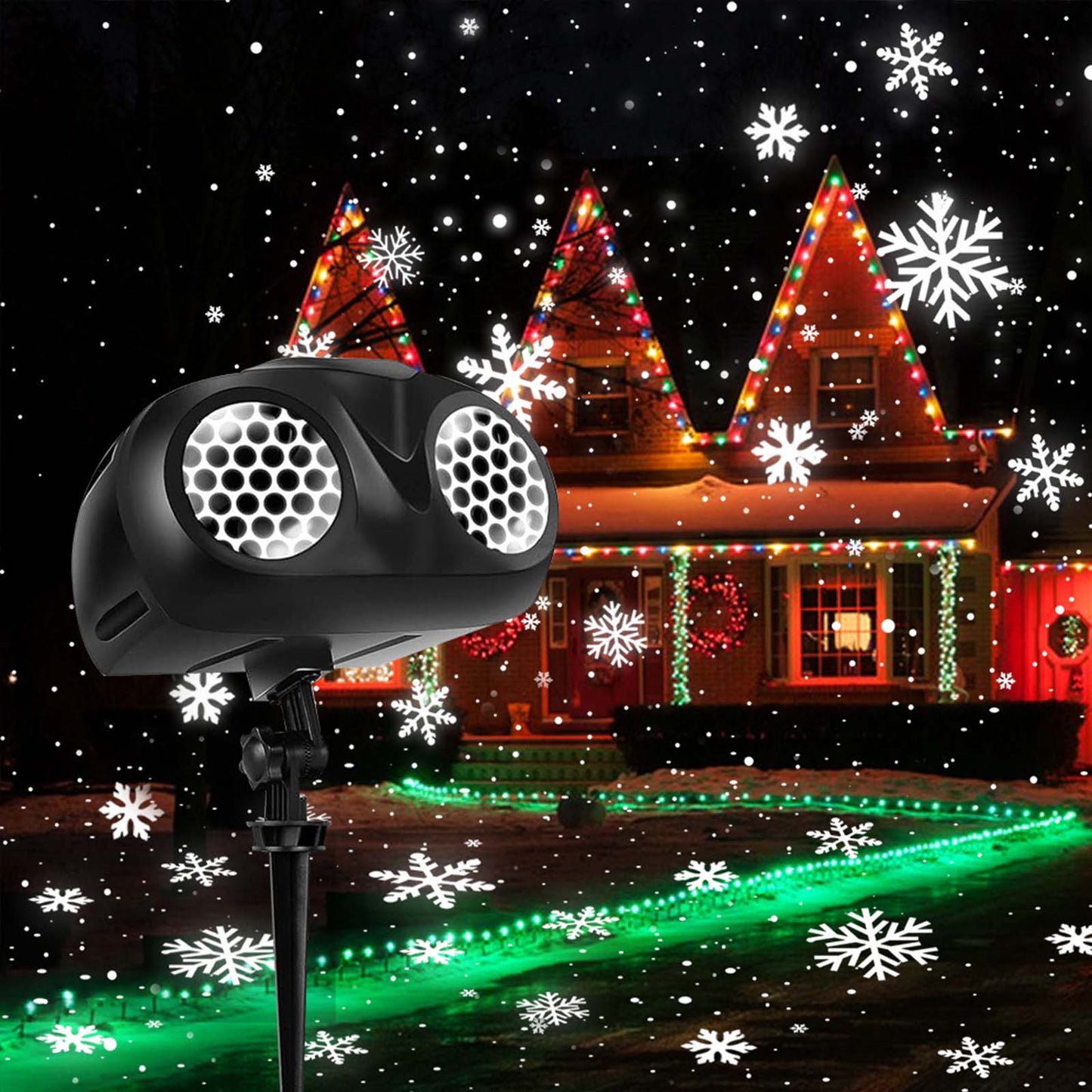 Christmas Snowflake Projector Lights IP65 Outdoor with Remote Control