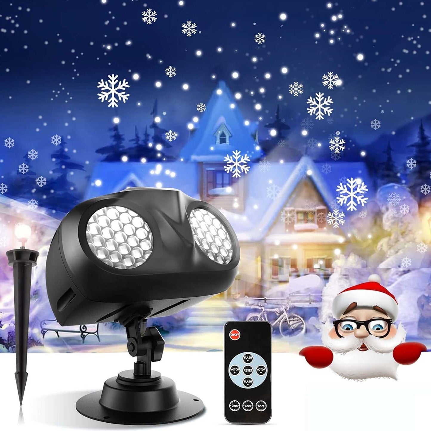 Christmas Snowflake Projector Lights IP65 Outdoor with Remote Control