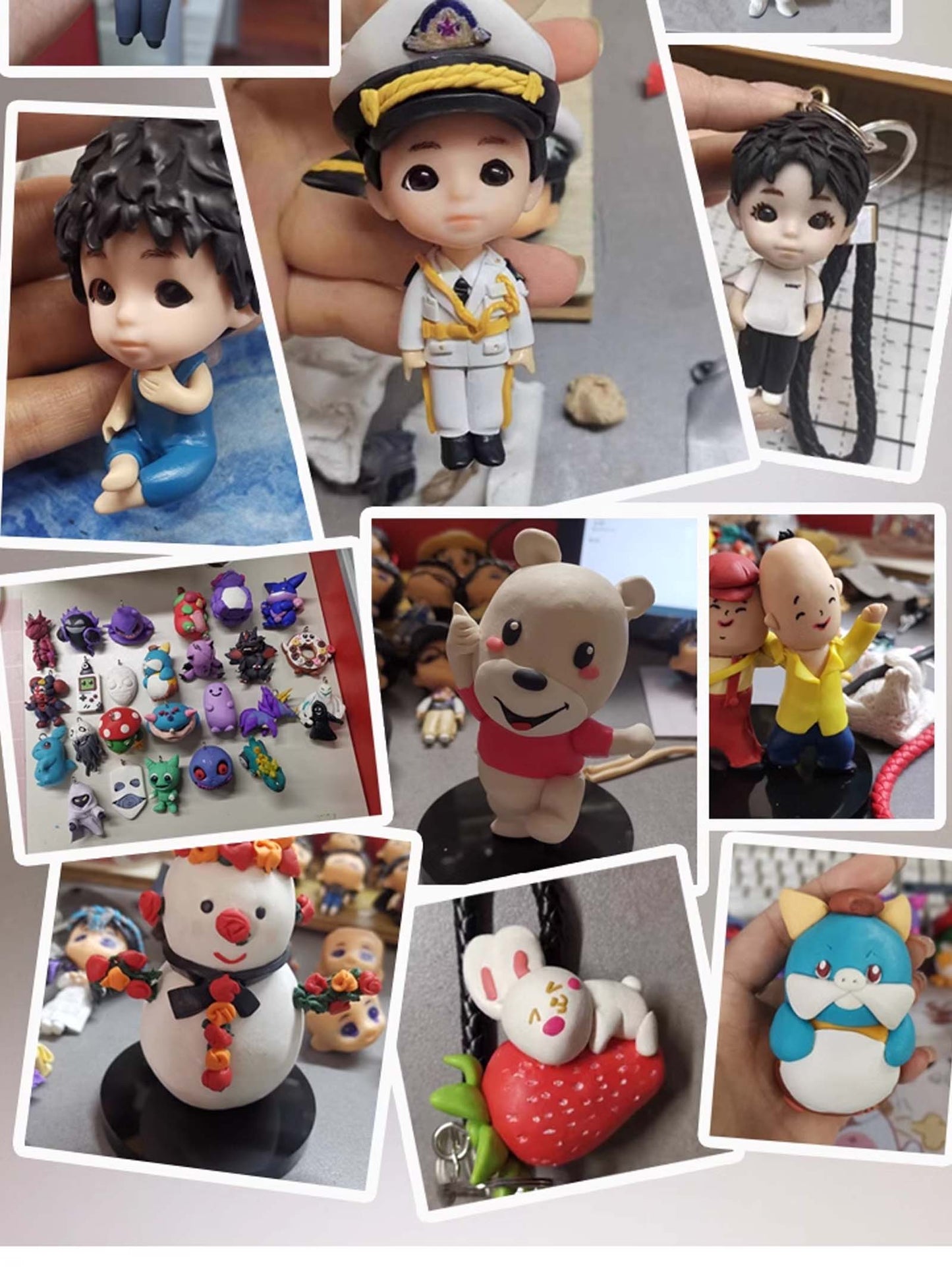 DIY Customed Photos Sculpted Key Ring Handmade Keychain