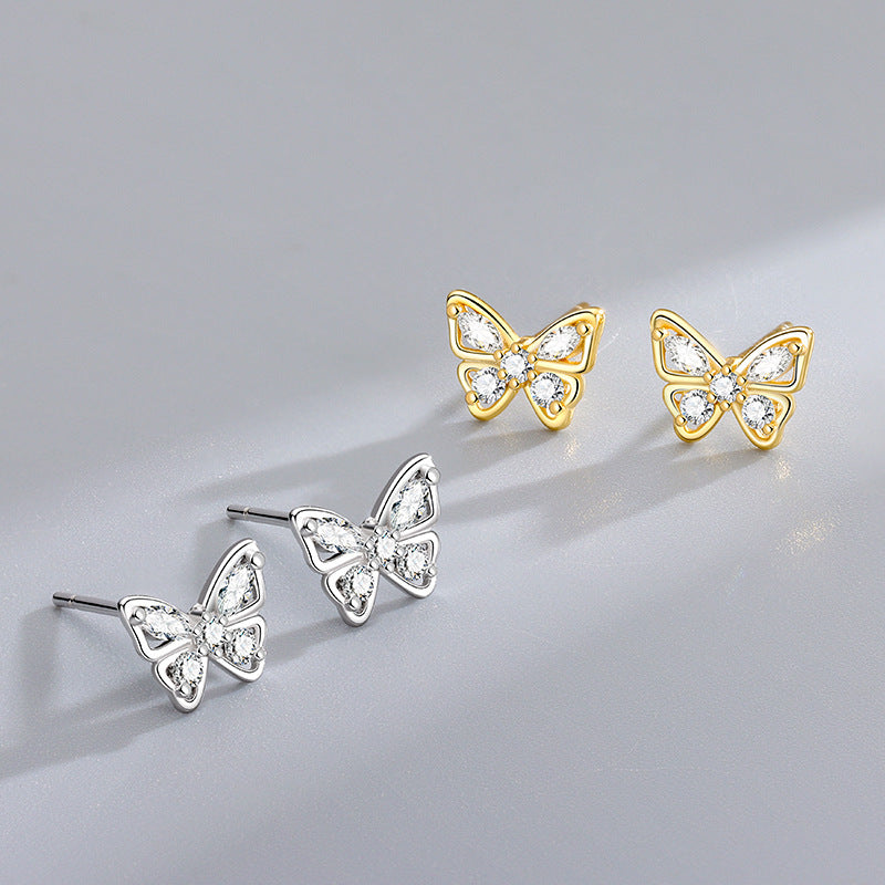 Butterfly Earrings for Women Rhinestone Butterfly Stud Earrings Insect Series Hypoallergenic Earrings Cubic Zirconia Butterfly Earrings Colorful Crystal Earrings Dainty Jewelry Gifts for Girls