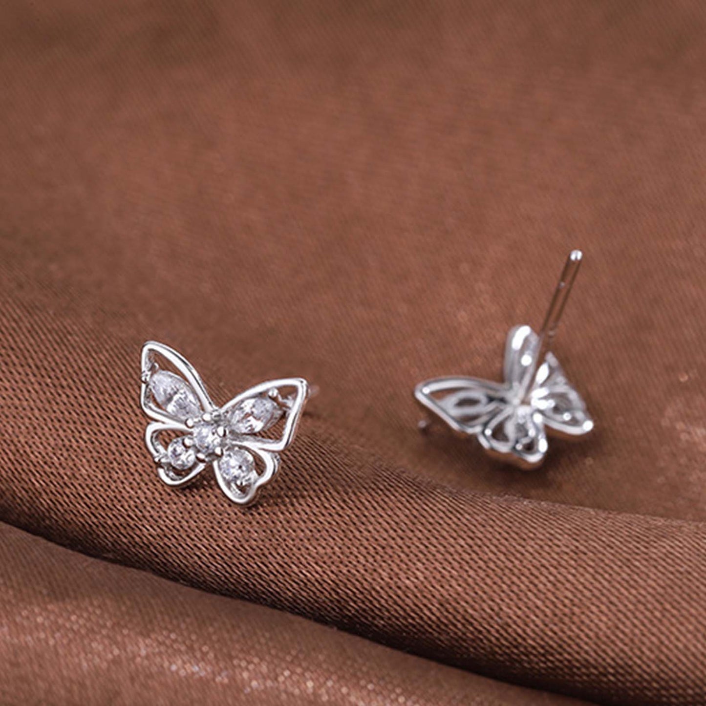 Butterfly Earrings for Women Rhinestone Butterfly Stud Earrings Insect Series Hypoallergenic Earrings Cubic Zirconia Butterfly Earrings Colorful Crystal Earrings Dainty Jewelry Gifts for Girls