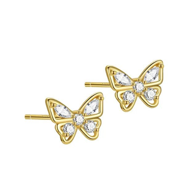 Butterfly Earrings for Women Rhinestone Butterfly Stud Earrings Insect Series Hypoallergenic Earrings Cubic Zirconia Butterfly Earrings Colorful Crystal Earrings Dainty Jewelry Gifts for Girls