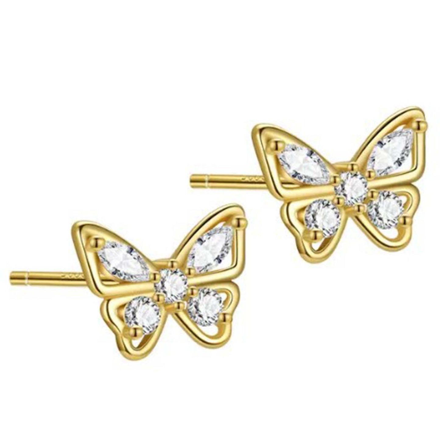 Butterfly Earrings for Women Rhinestone Butterfly Stud Earrings Insect Series Hypoallergenic Earrings Cubic Zirconia Butterfly Earrings Colorful Crystal Earrings Dainty Jewelry Gifts for Girls