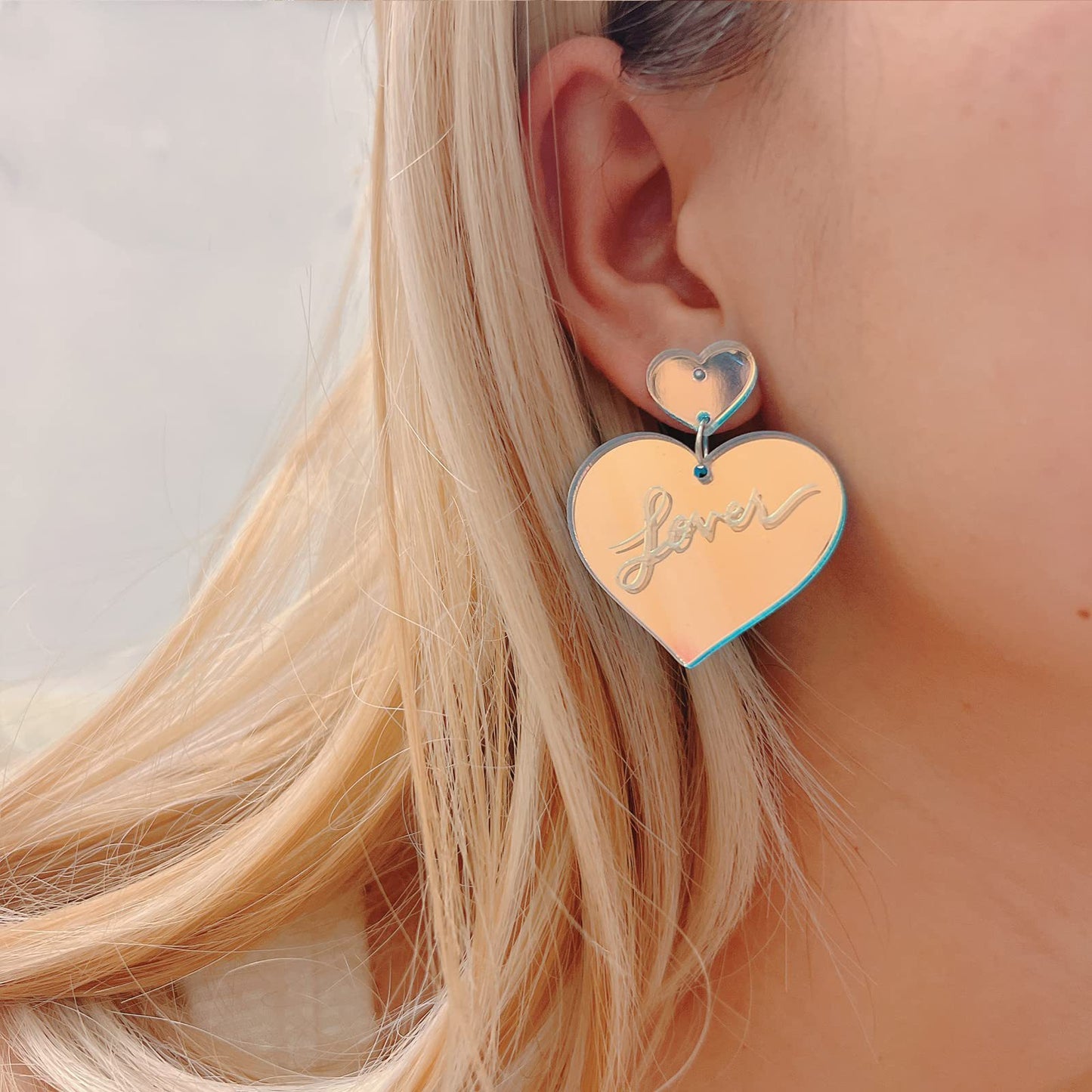 Tour Earrings for Women Arylic Ts Hoop Earrings Statement Earring Heart Dangle Earrings Love Heart Hoop Earrings Eras Tour Concert Gifts for Women Girls