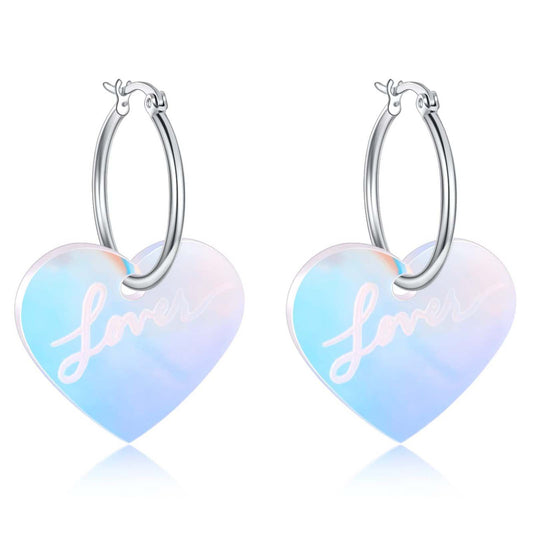 Tour Earrings for Women Arylic Ts Hoop Earrings Statement Earring Heart Dangle Earrings Love Heart Hoop Earrings Eras Tour Concert Gifts for Women Girls