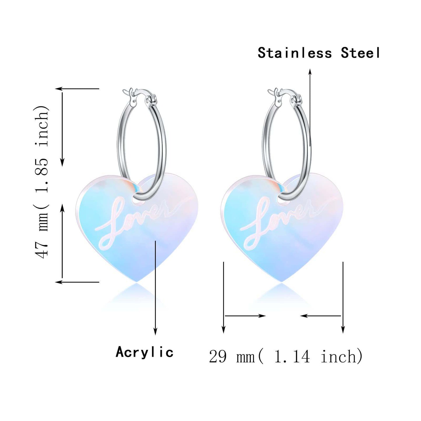 Tour Earrings for Women Arylic Ts Hoop Earrings Statement Earring Heart Dangle Earrings Love Heart Hoop Earrings Eras Tour Concert Gifts for Women Girls