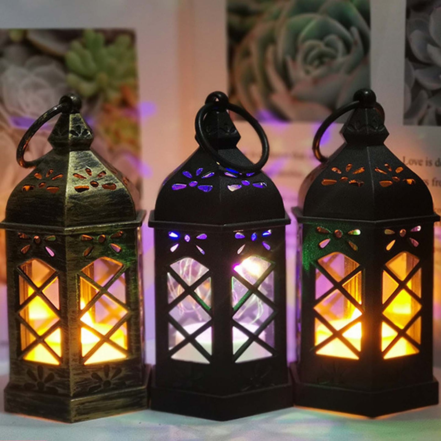 12 Pcs Christmas Vintage Candle Lantern