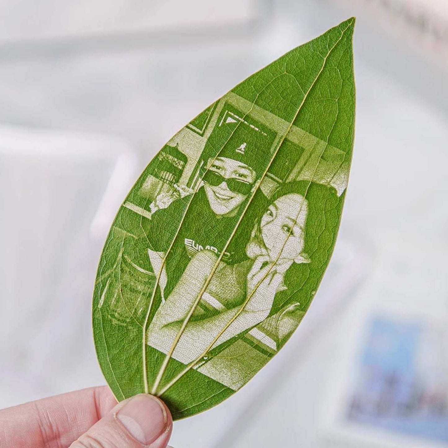 Personalized Photo Leaf Carving Art Custom Bookmark Engraved