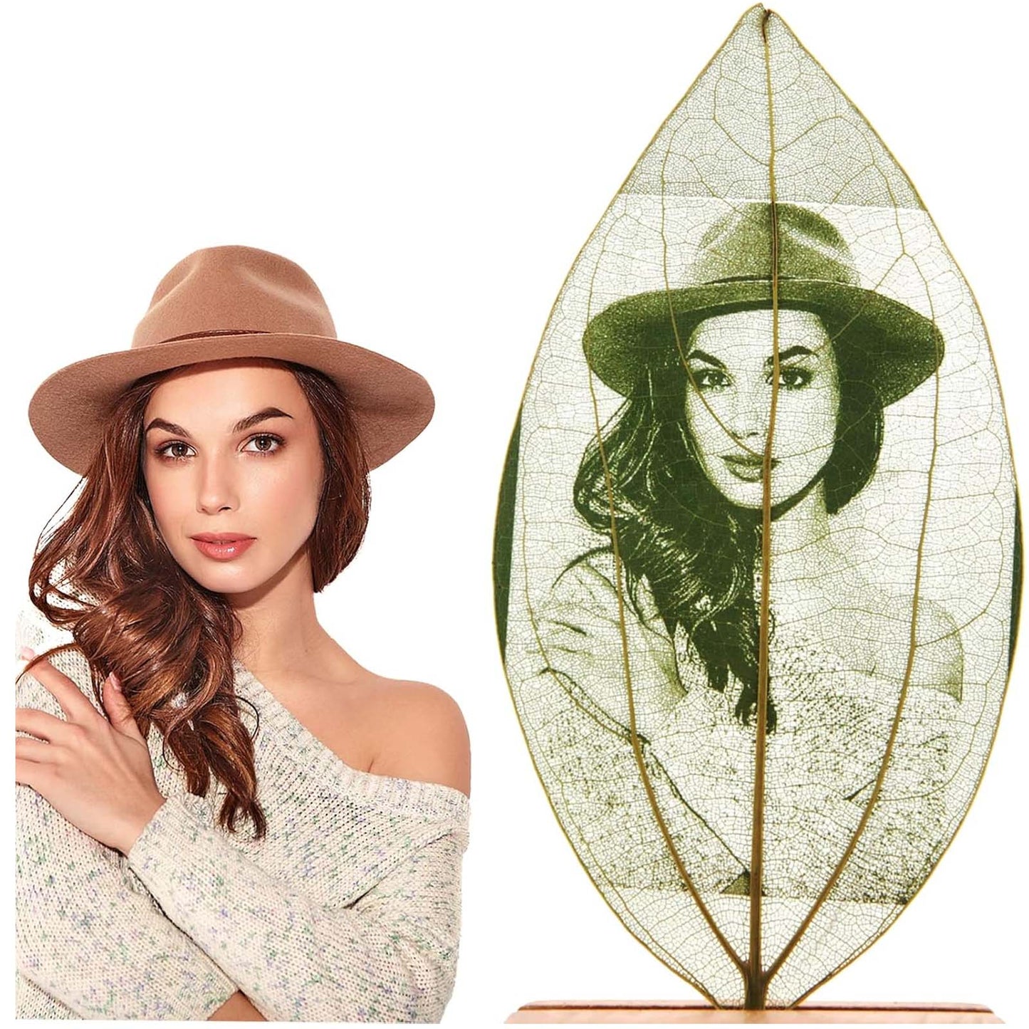 Personalized Photo Leaf Carving Art Custom Bookmark Engraved