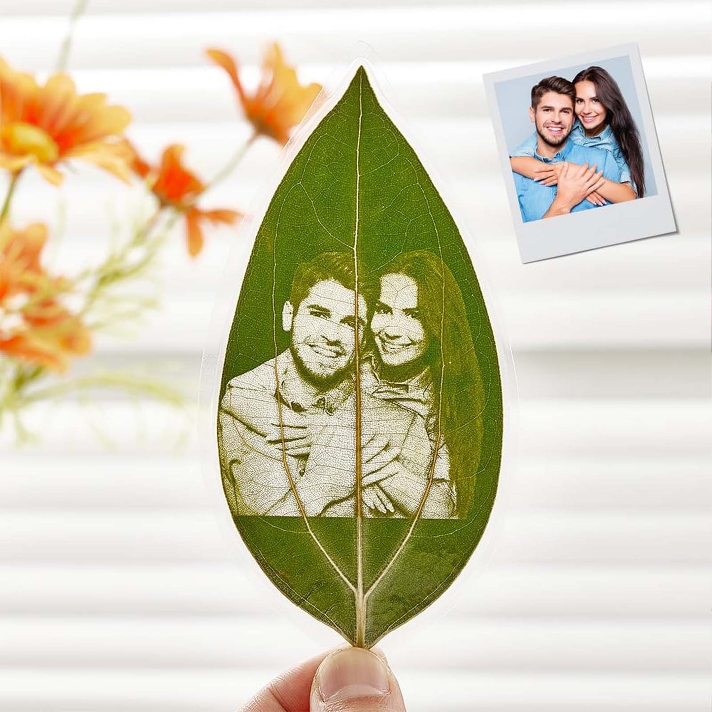 Personalized Photo Leaf Carving Art Custom Bookmark Engraved