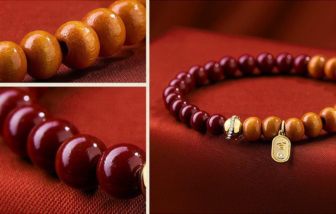 Bracelet Ethnic Style Cinnabar Beads Wealth Red Bracelets Jewelry for Women Men Amulet