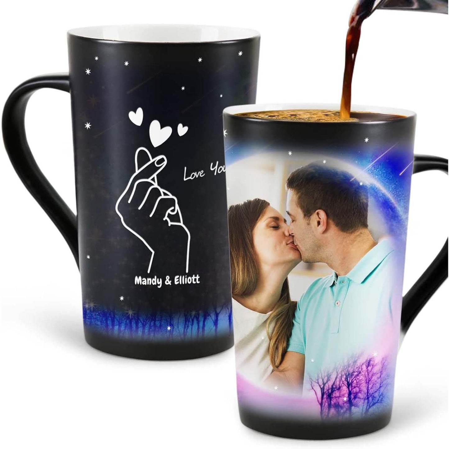 Customized Photos Color Changing Coffee Mugs 16 oz for Birthday Anniversary