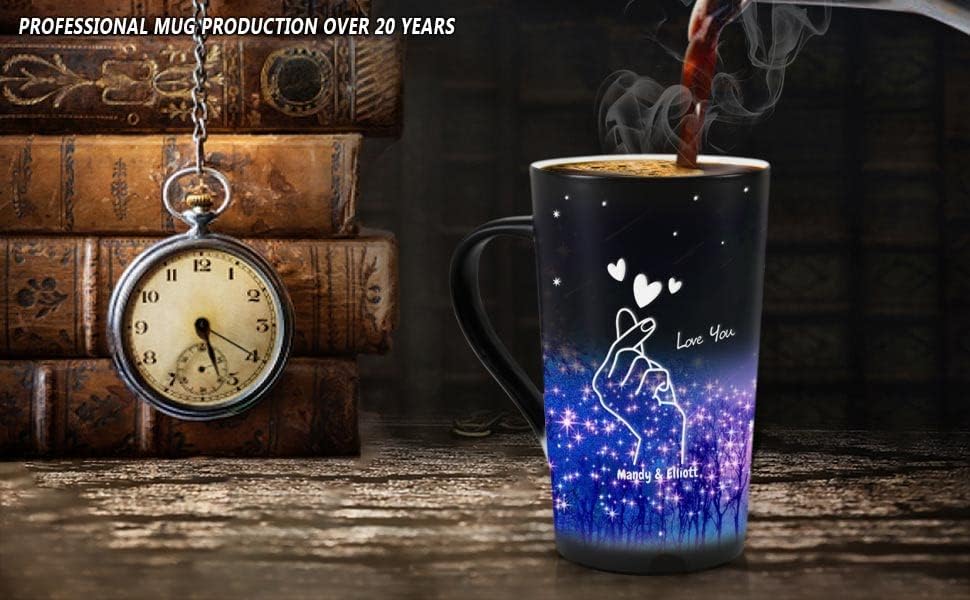 Customized Photos Color Changing Coffee Mugs 16 oz for Birthday Anniversary