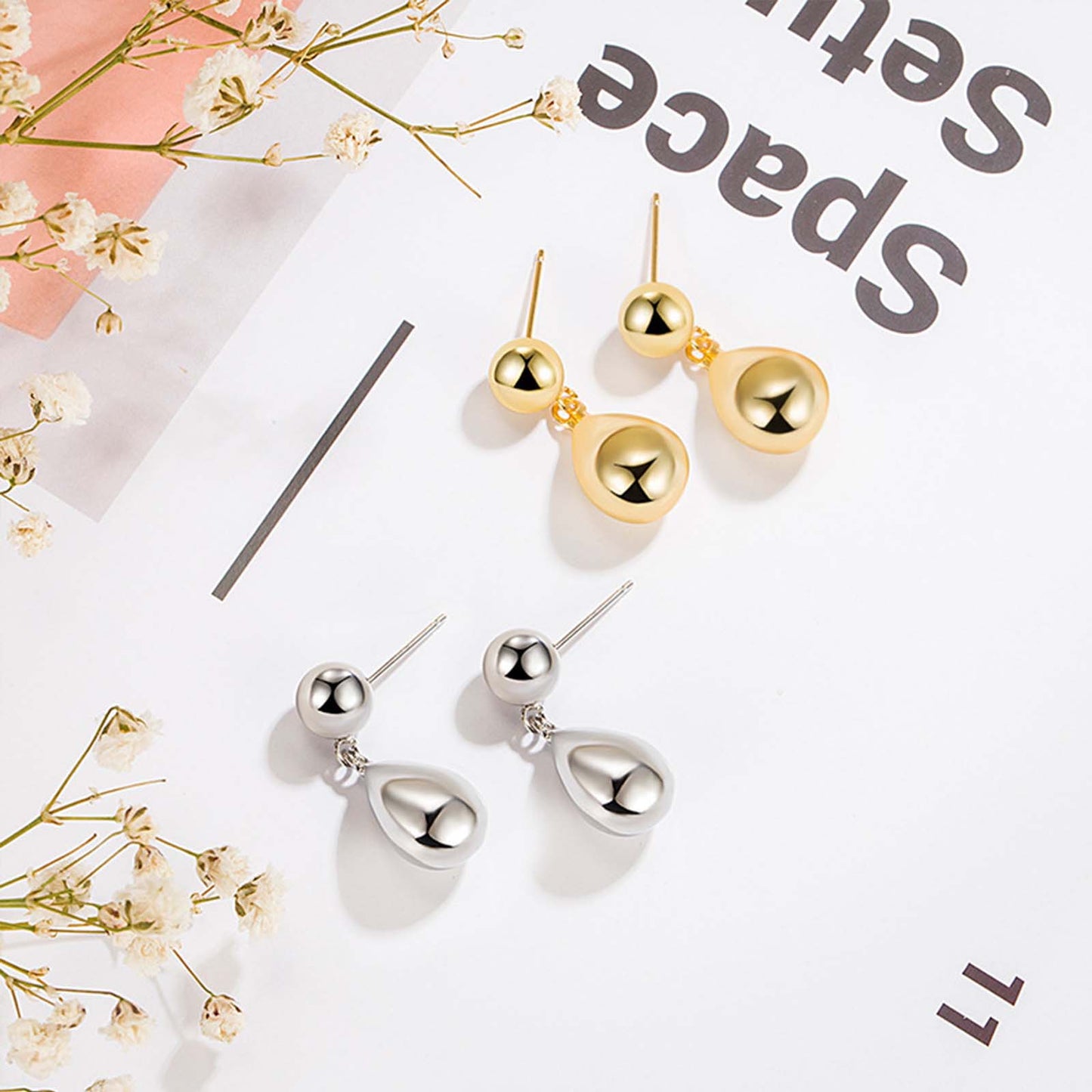 Earrings for Women Girls Gold Waterdrop Silver Jewelry Earrings