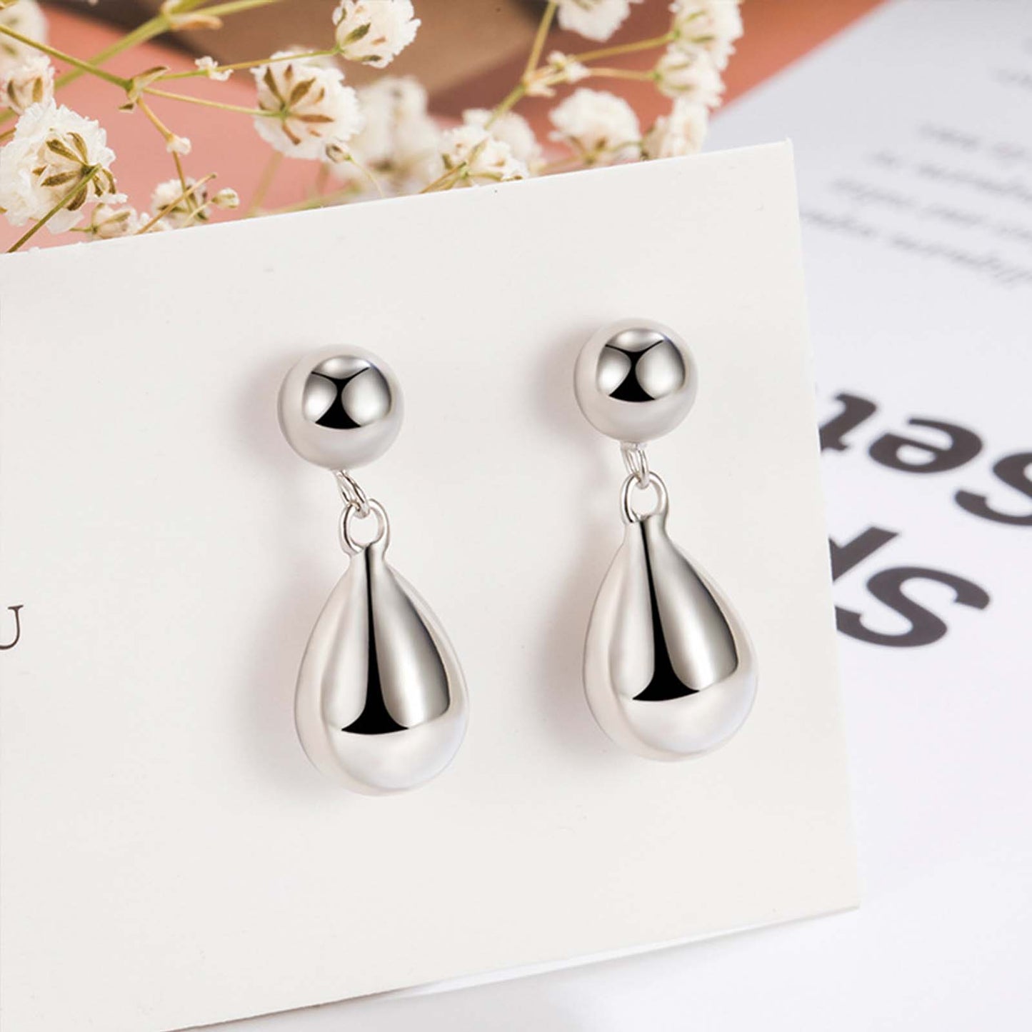 Earrings for Women Girls Gold Waterdrop Silver Jewelry Earrings