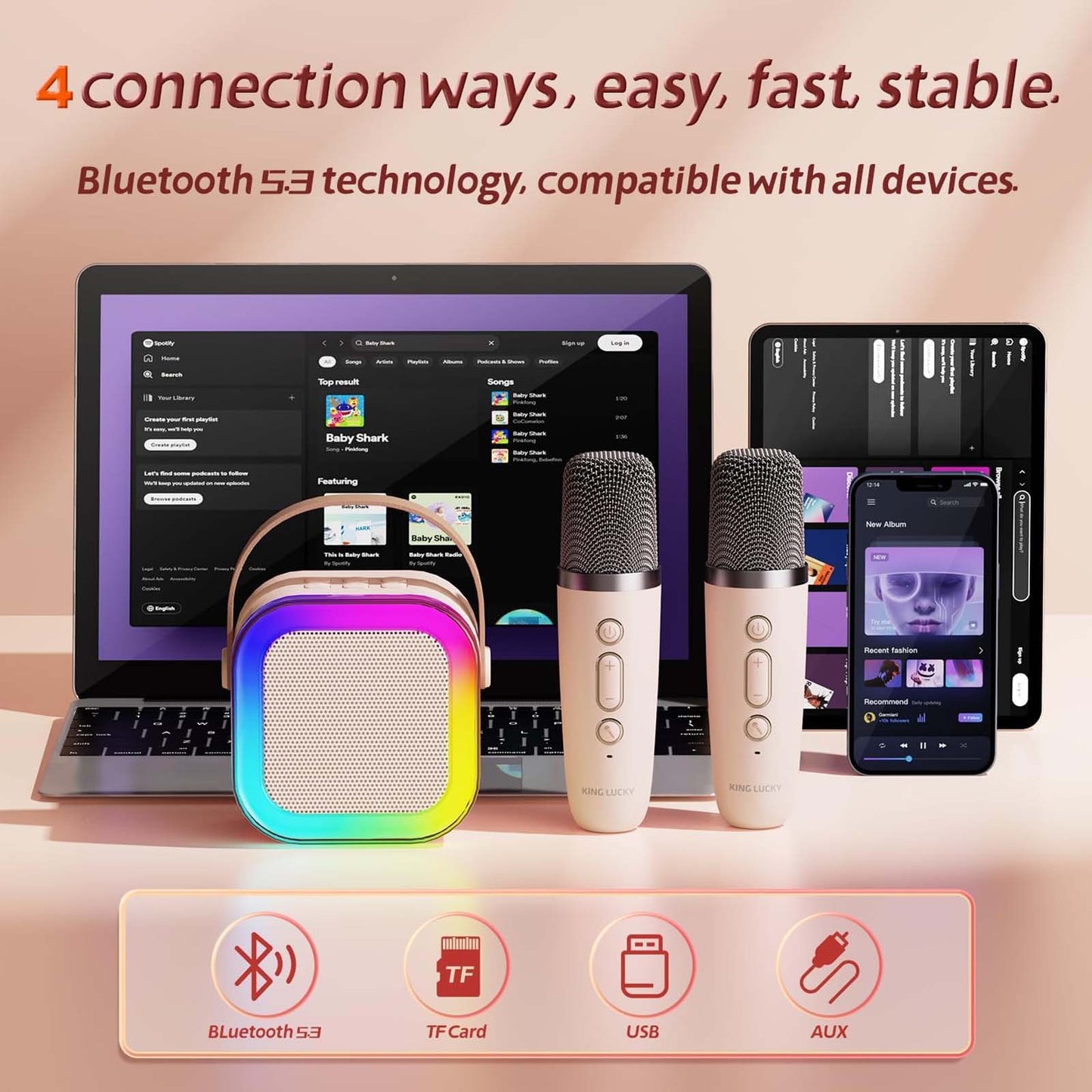 Portable Wireless Bluetooth Speaker Multi-function Microphone